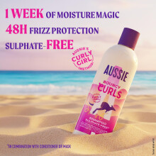 Aussie Bouncy Curls Shampoo 600ml Gentle Cleansing and Moisture for Wa