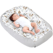 Medi Partners Baby Nest Pod for Newborn Babynest Sleep Bed - 100x60x15 Lounger Essentials 0-12 Months sleeping bilateral Cocoon 100% Cotton Waffle (D