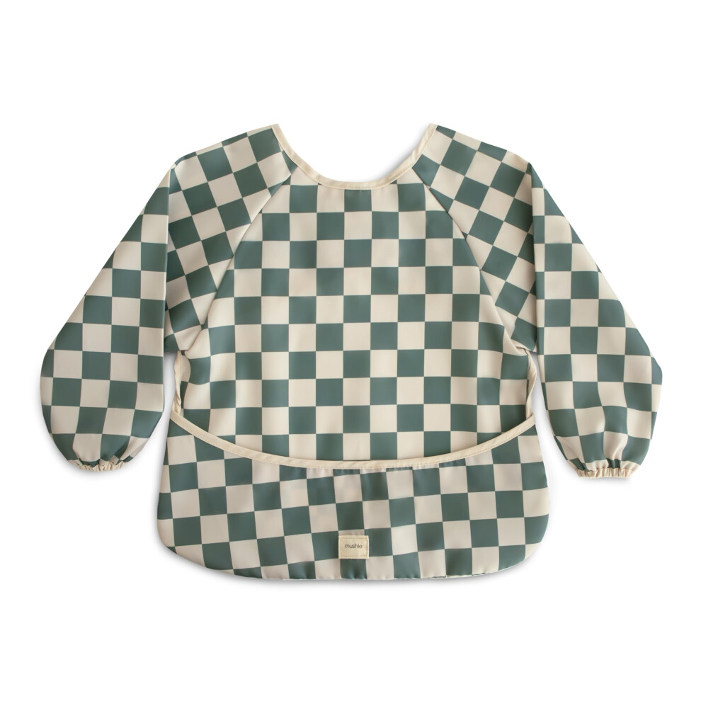 Weaning Bib Baby Long Sleeve | Toddler Bibs With Sleeves Waterproof | Adjustable Fit For 6-24 Months | Colour: Olive Mushie