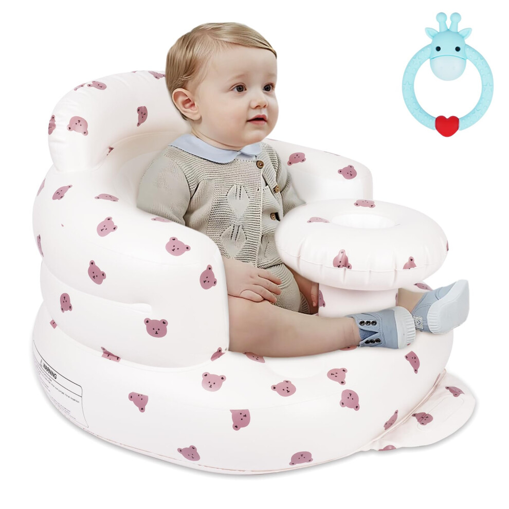 Baby Inflatable Seat, Inflatable Baby Chair For Babies 3 Months And Up Built In Air Pump Infant Back Support Sofa Toddler Chair For Sitting Up, Ayesy