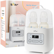 Bear Bottle Warmer, Baby Double Bottle Sterilizer with Digital Display and Temperature Control in Minutes, Portable Mam Bottle Warmer for Breastmilk