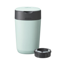 Tommee Tippee Twist and Click Nappy Bin, Includes 1x Refill Cassette with Multilayer, Antibacterial Film, 100 percent Recycled Chassis, Green