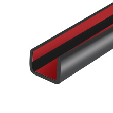 U Shaped Edge Banding, Self-Adhesive Flexible Edge Guard, Rubber Edge Trim, Protector for Plywood, Shelf, Cabinet Door, EPDM Material, Size 12mm, Fit
