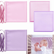 Okueejur 2 Pcs Satin Bassinet Sheet Baby Hair Protect Soft Silk Feeling Sheet Baby Bassinet for Rectangle Cradle Pad Mattress Newborn Infant (Pink+Pu