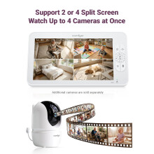 Comfyer BM01 7 SplitScreen Baby Monitor with 2 1080P Cameras 720P HD N