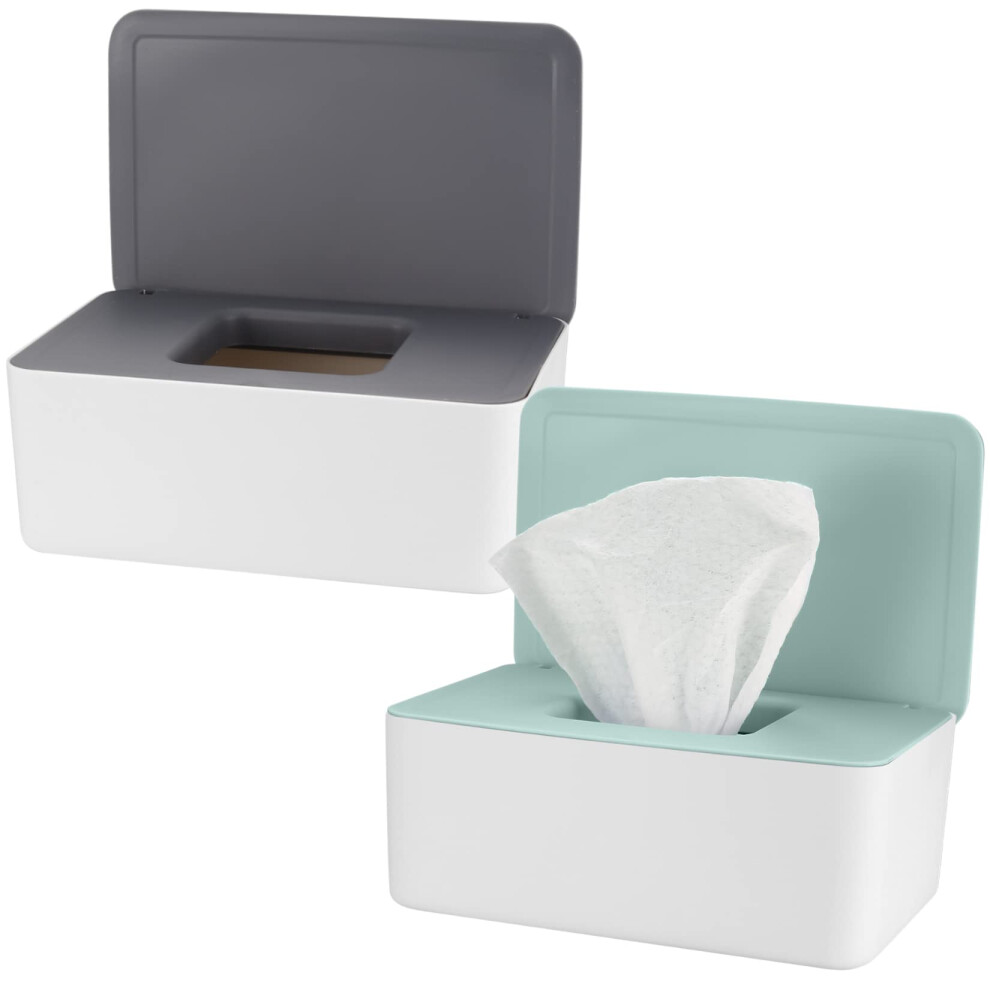 Mmdbd 2 Pcs Wet Wipe Boxes, Toilet Paper Box, Tissue Dispenser Box With Lid, Tissue Holder, Wet Wipes Storage Boxes For Home And Office