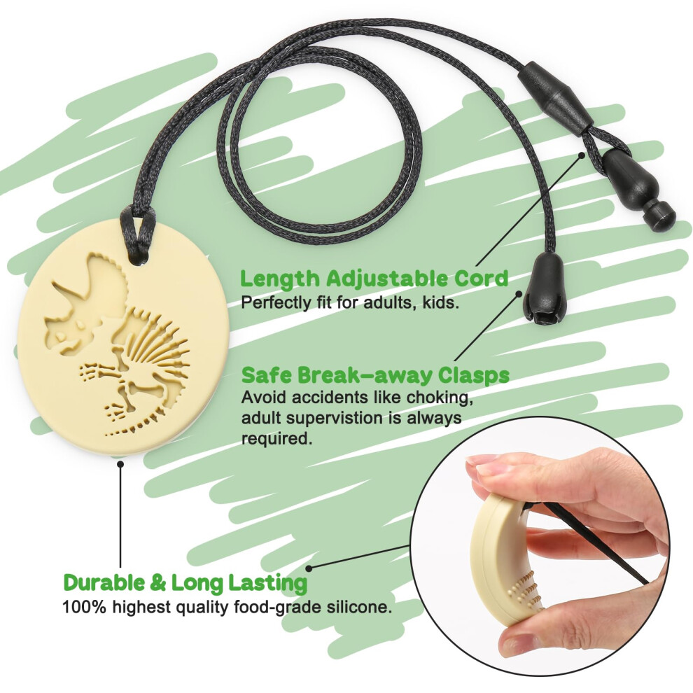 Cldy 5 Pcs Sensory Chew Necklace Chew Toys For Autistic Adhd Biting