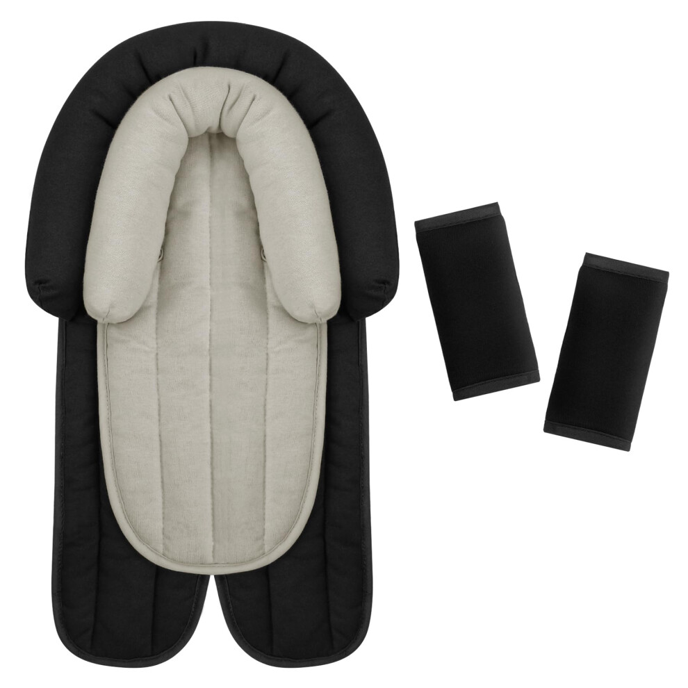 Upgraded Babybody Support & Strap Covers Set For Newborn Infant Toddler - Extra Soft Breathable Car Seat Insert Cushion Pad, Perfect For Car Infanzia