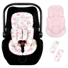 Hooyax Infant Car Seat Insert with Strap Covers, All in One Reversible Baby Car Seat Head Support for Newborn, Soft Carseat Cushion for Preemie to In