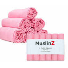 MuslinZ Muslin Cloths for Baby - Baby Burp Cloths - 6 Pack Muslin Squares - Large 70x70cm - Pure Cotton - Soft, Absorbent & Breathable - Multi Use Ne