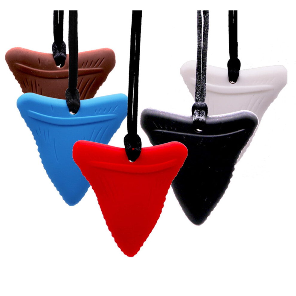 Sensory Chew Necklace, Anxiety Relief Silicone Chewy Buddy Toys For Autistic Children, Oral Motor, Autism Adhd Spd (5 Color) Fitulabo