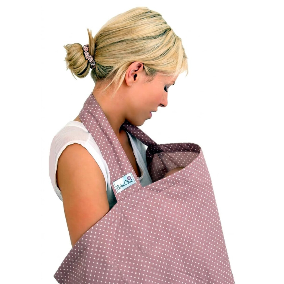 Oeko-Tex Certified 100% Cotton - Breastfeeding Covers - Boned Nursing Tops - Dusky Dot Pink/White Bebechic.uk