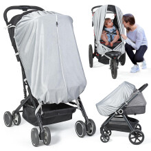 Orzbow Pram Sun Shade, Universal Sun Shade for Pram, Breathable Stroller Sun Shade with Two-Way Zip, Strong Sun Shading, Blocks 95% UV (UPF 50+), Eas