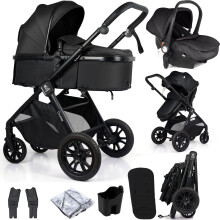 For Your Little One Cruise 3-in-1 Travel System with i-Size Car Seat, Stroller, 13kg Pram, Height Adjustable Handle, Pram, Newborn 0-4 Years Free Rai