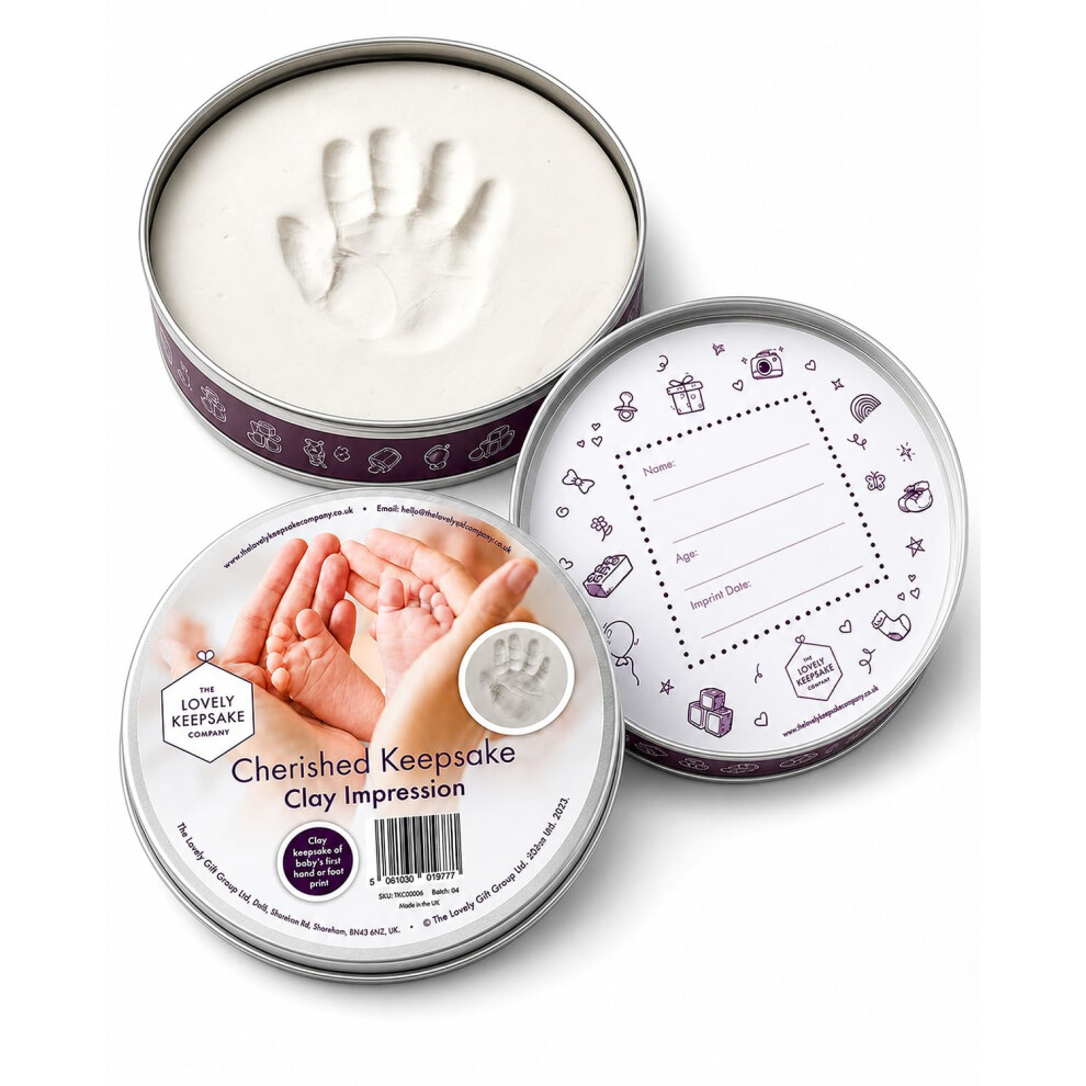 The Lovely Keepsake Company Baby Footprint Kit & Handprint Kit With Air Drying Clay – Keepsake Tin For Tiny Prints – Baby Essentials Gifts For New Mums & New Parents – The