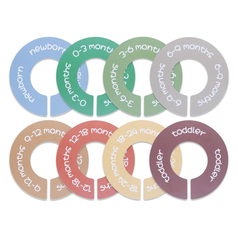 8Pcs Baby Wardrobe Dividers, Baby Clothes Dividers For Closet Clothes Size, Multicolor Divider Round Labels, Nursery Closet Divider For Sorting From Zhongko