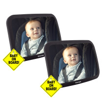 Baby Car Mirror for Back Seat Safest Newborn Essentials with Rear View, Shatterproof, Adjustable to See Rear Facing for Infants, Kids and Pets (Pack