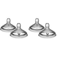 Tommee Tippee Natural Start Baby Bottle Teats, Fast Flow for 6m+, Pack of 4 Breast-Like Teats for a Natural Latch, with Anti-Colic Valve and BPA Free
