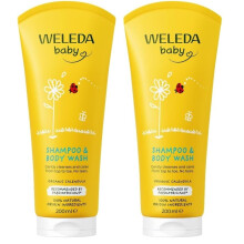 Weleda Calendula Baby Hair and Body Shampoo, 200 ml (Packaging May Vary) (Pack of 2)
