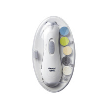Tommee Tippee Electric Baby Nail File, with Six Filing Heads for Baby and Adult Use, Infant Nail Clipper with LED Light and Adjustable Speed and Dire