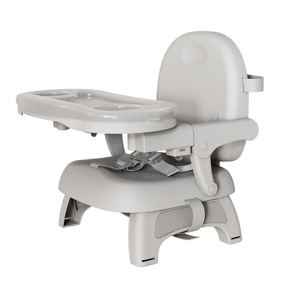 Mybota Baby Booster Seat Dining Chair Portable High Chair With Removable Tray Folding Baby Seat Feeding Chair For Indoor Outdoor Grey