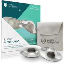 Koala Babycare Silver Nipple Shields - Silver Cups Breastfeeding for Nursing Newborn - Protect and Soothe Your Nursing Nipples - Made in Italy - Medi