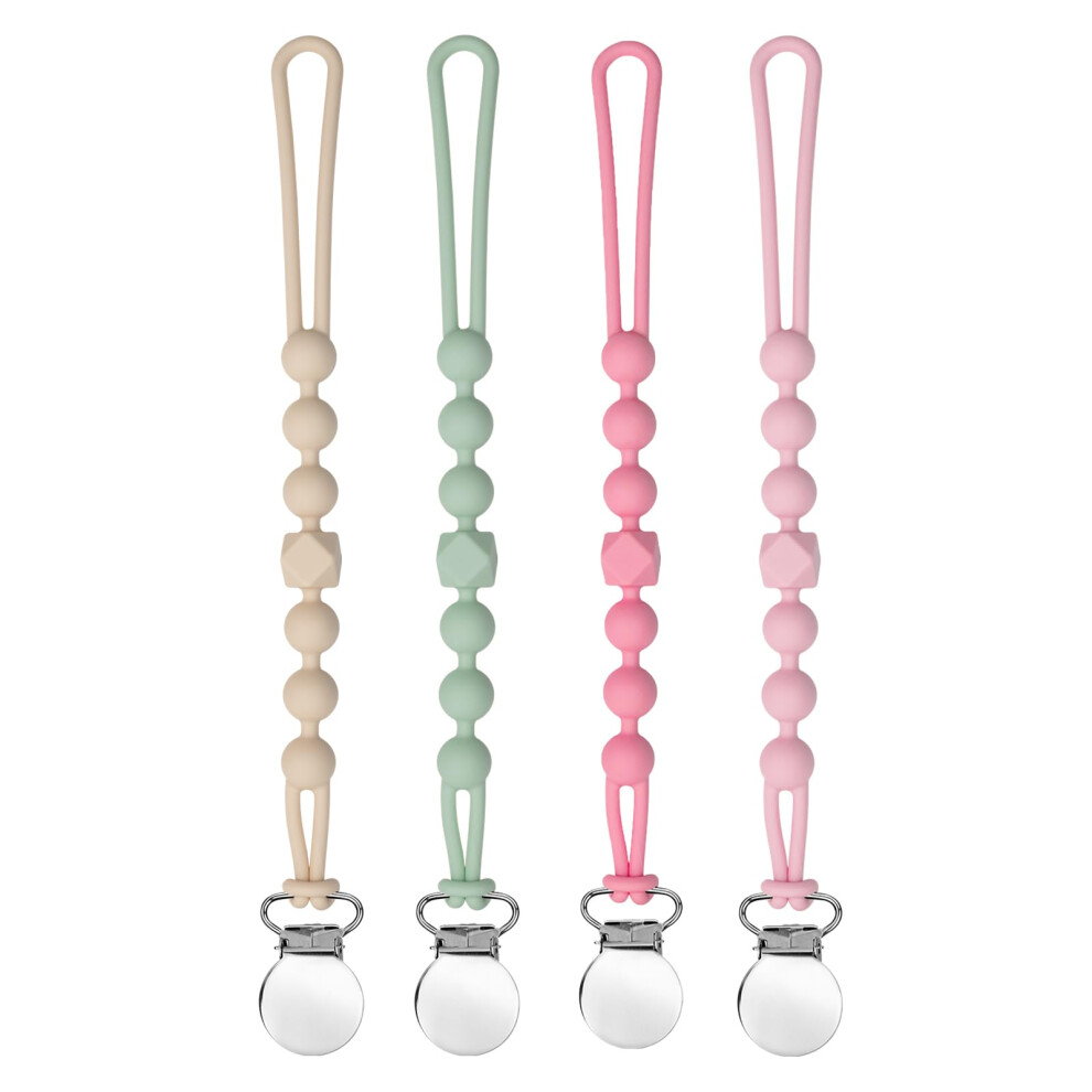 Bouesa Dummy Clips For Girls, Baby Dummy Clip Boys, Pacifier Silicone Clips With One Piece, Keep Pacifier Clean, Soother Pacifier Chains, Dummy Holde