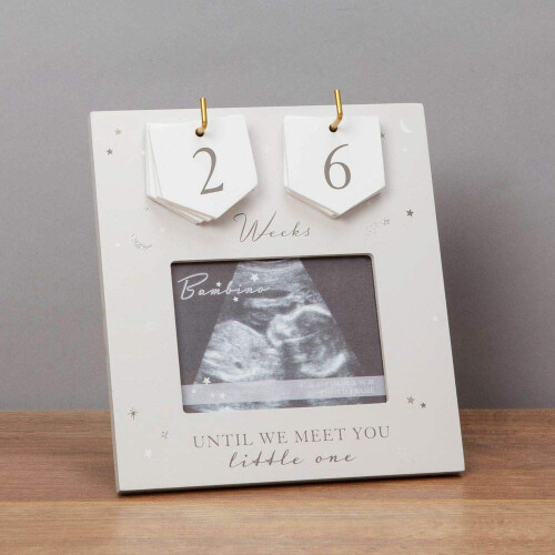 4" x 3" - Bambino Arrival Countdown Frame, Grey