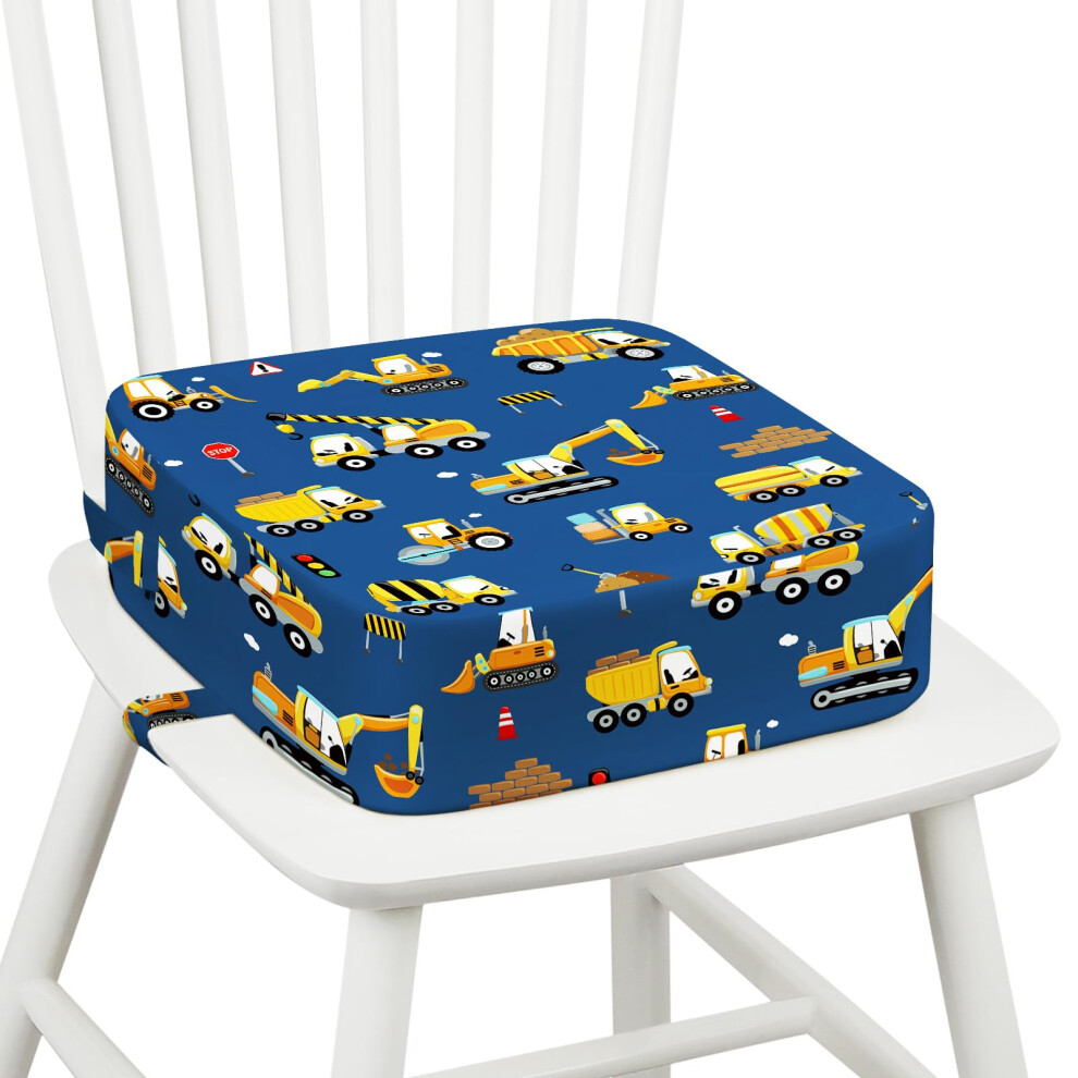 Omedecal Toddler Booster Seat For Dining Table, 10Cm Thick Sponge Kids Booster Cushion With Non-Slip Bottom & 2 Adjustable Straps, Strong Support Det