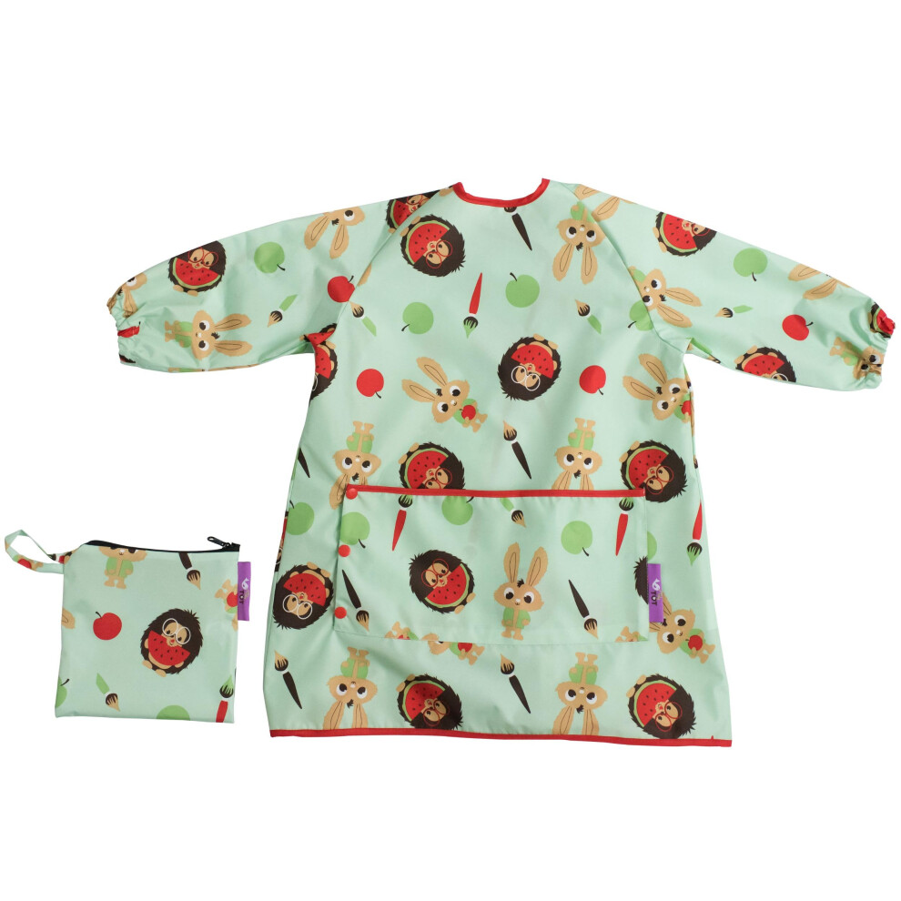 Baby Weaning Bib With Sleeves. Extra Long Apron With Crumb Pocket For Baby Feeding. Fitstoddlers And Babies 6-48 Months. Mess Proof Baby Tidy Tot