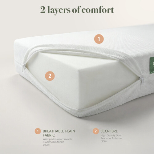 Tutti Bambini Alba Cot Bed Bundle  Cot Bed with EcoFibre Mattress Incl 1