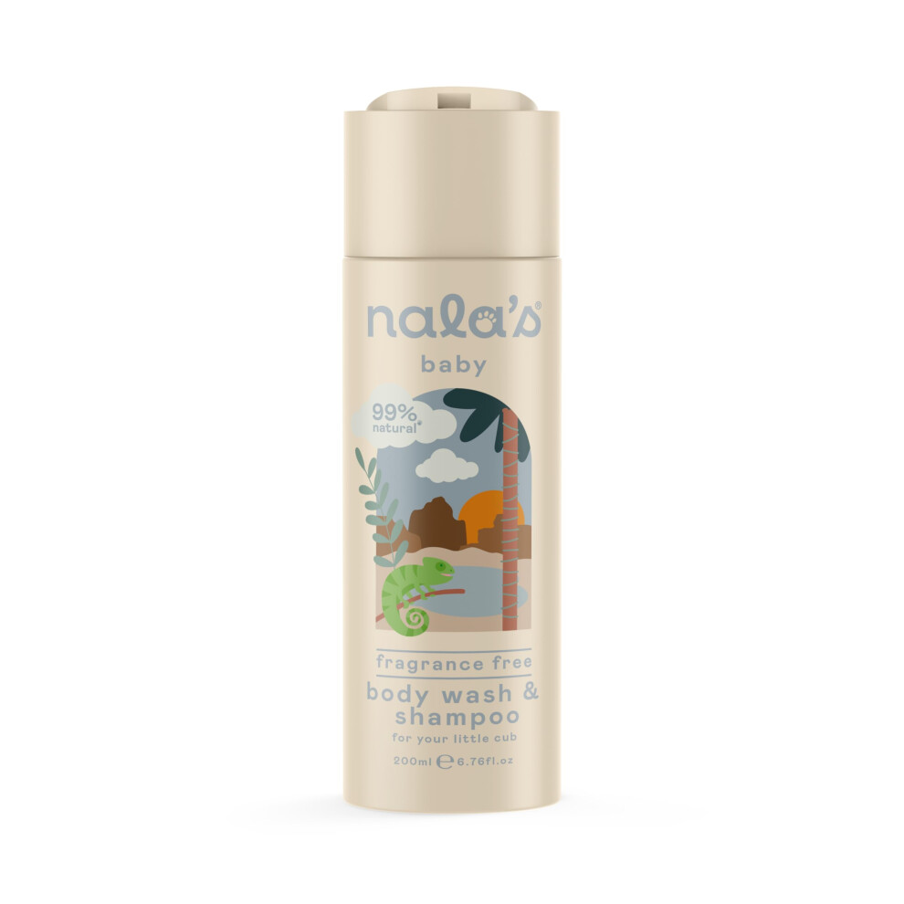 Nala's Baby Body Wash & Shampoo Fragrance-Free | 99% Natural | Dermatologically-Tested And Paediatrician-Approved | Tear-Free | Soothing Oat | Vegan