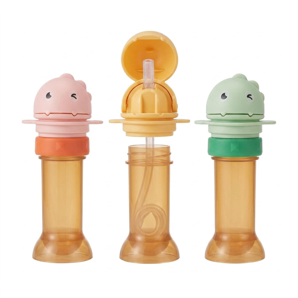 3Pack Water Bottle Spout Conversion Cap With Straw,Universal 2-In-1 Spill Proof Drink Converter, Reusable Leak-Proof Sippy Spout Adapter For Bottles, Dididudi