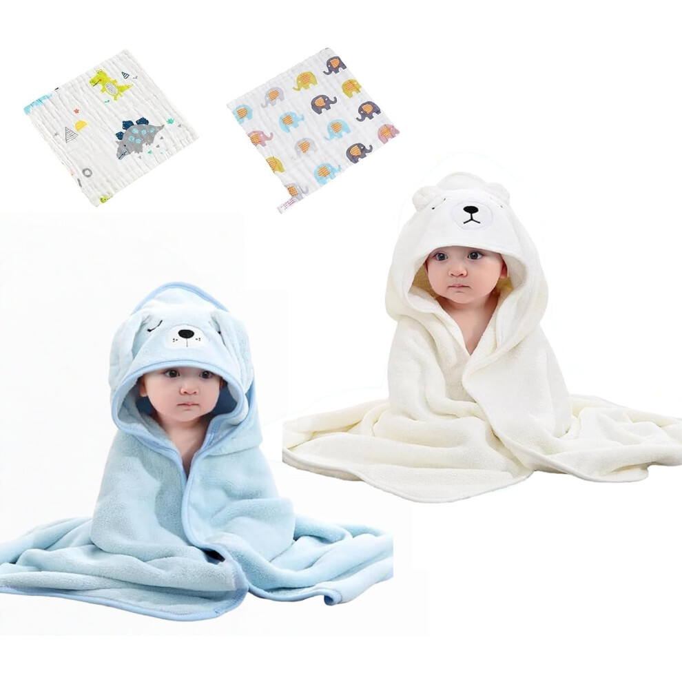 Ansilhus 2 Pack Hooded Baby Towel - Premium Soft Bath Towel For Bathtub For Babie, Newborn, Infant - Ultra Absorbent, Natural Baby Stuff Towel For Bo