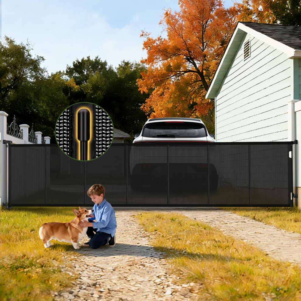 600Cm/236Inch Retractable Baby Gates Extra Wide, 105Cm/42Inch Tall Retractable Stair Gate For Baby And Pet, Dog Gate Baby Gate For Stairways/Hallways Yabslyfkeji