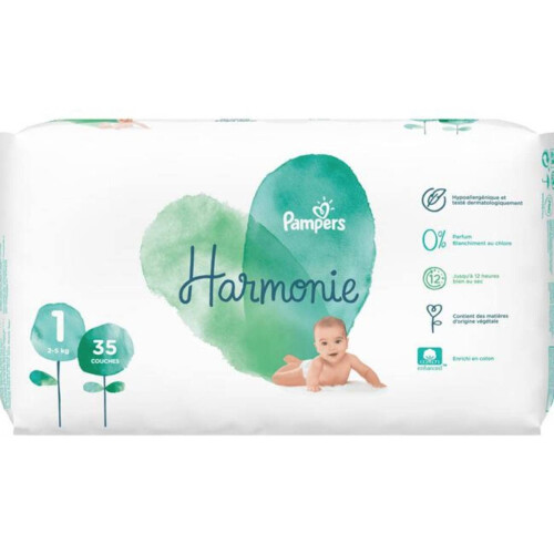 Pampers Pampers Harmony Diapers Size 1 for Babies 2-5 kg, 35 Count