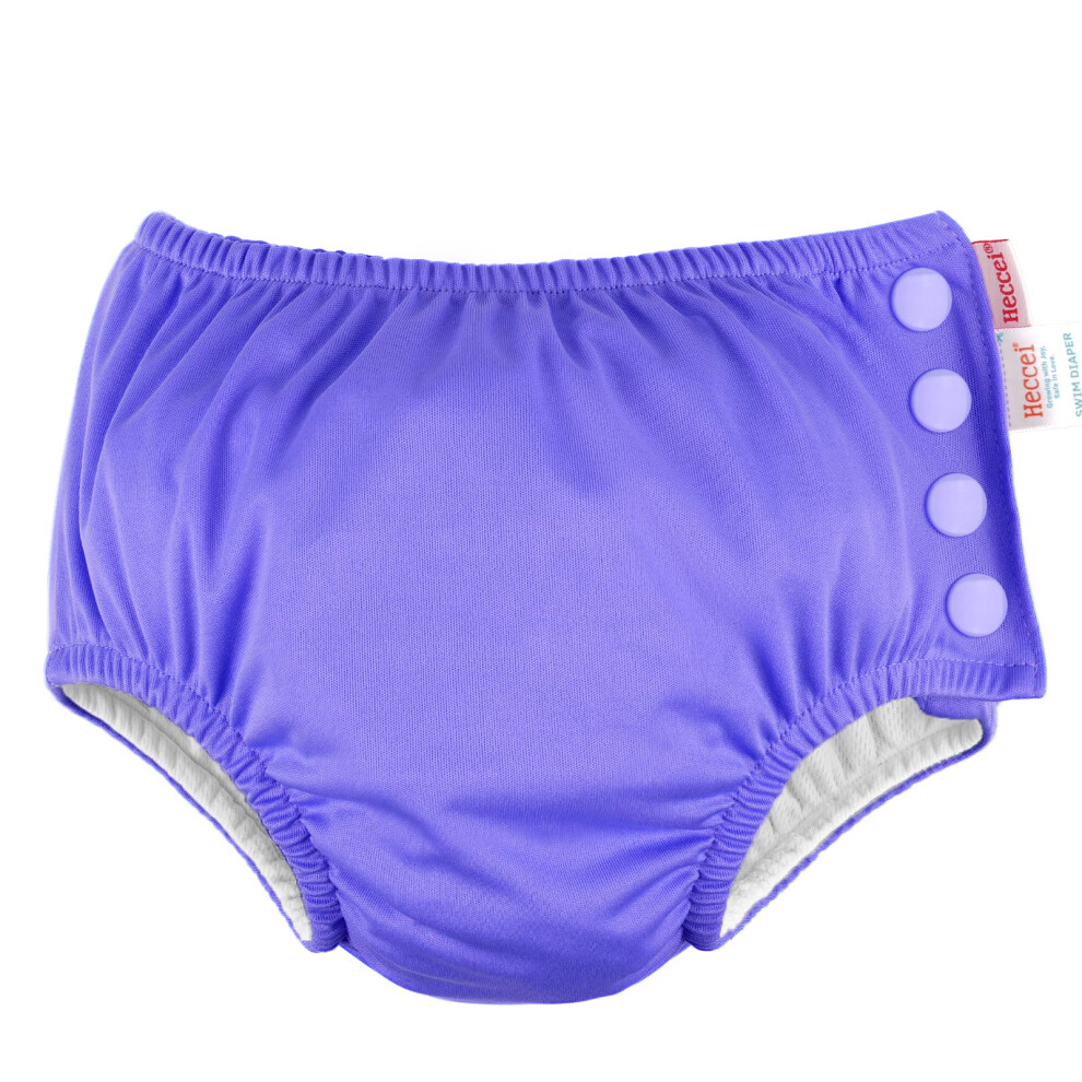 Heccei Baby Swim Diapers Reusable Soft Swim Nappy Leak-Proof Design For Swimming Lessons/Pool/Beach (Purple, 12-18 Months)