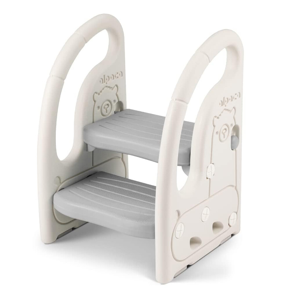 Step Stool For Kids, Toddler Step Ladder With Handles, Height Adjustable 2 Step Stool, Plastic Ladder/Toddler Helper Stool For Potty Training, Onasti