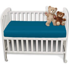 2 Pack Cot Bed Anti-Allergy, Breathable, Easy Care Fitted Sheets for Babies, Toddlers and Nurseries (Teal, Cot Bed - 60CM x 120CM)