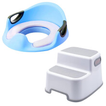 VIROSA Toilet Training Set – 2 Step Stool + Potty Training Seat with Handles & Backrest – Non-Slip, Safe & Sturdy for Toddlers, Boys & Girls – F