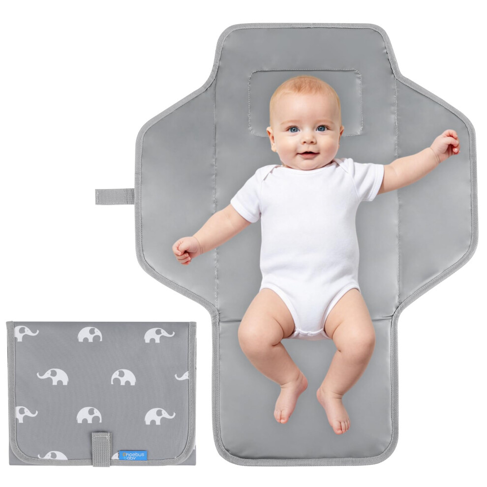Portable Changing Mat Travel - Waterproof Compact Diaper Changing Pad With Built-In Pillow - Lightweight & Foldable Changing Station, Ne Phoebus Baby