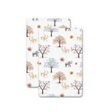 2 Pcs Crib Fitted Sheets (50x90 cm) - Made from 100% Cotton - Ultra Soft, Comfy, Breathable Crib Sheet (Moon & Stars,50x90 cm)