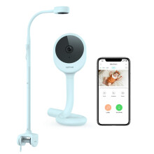 NETVUE Peekababy Baby Camera, Camera & Audio, 4-in-1 Crib Mount, Smart App, Sleep Analysis, Night Vision (Blue)