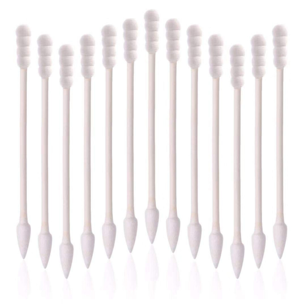 Akliocss 800Pcs Cotton Swabs, Double Tipped Cotton Buds With Paper Stick, 4 Packs Of 200 Pieces, Spiral +Pointed Shape