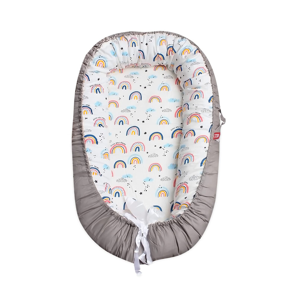 Sonarin Baby Nest For Newborn And Babies,Double Sided,Baby Bassinet For Bed/Lounger/Nest/Pod/Cot Bed/Sleep, Breathable,100% Cotton Hypoallergenic,Por