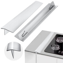 Xygobla Stove Gap Covers Stainless Steel 2 Packs, 13.8'' to 27.5'' Adjustable Stove Gap Filler | Heat Resistant, Easy-Clean Not Sharp Cooker Gap Fill