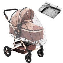 Universal Rain Cover for Pushchair, Transparent Pram Rain Cover for Outdoor Travel, Stroller Weather Shield for Waterproof, Dust, Sun, Fit Most Strol