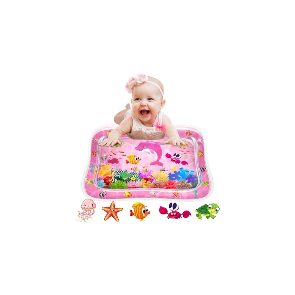 Zmlm Baby Tummy Time Water Mat: Infant Toy Gift For 3-12 Month Baby Sensory Playmat Babies Belly Time Inflatable Activity Play Mat Early Development,