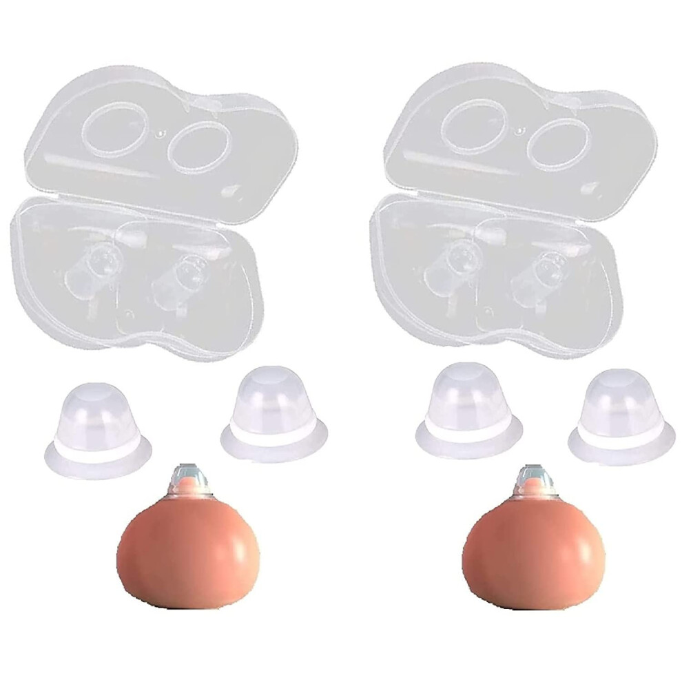 Careforyou 2Pair Nipple Corrector For Flat Inverted Nipples Silicone With Clear Case Finever