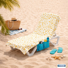 STATUS Sun Lounger Organiser with 5 Storage Pockets for Suntan Lotion